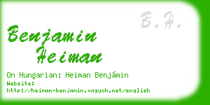 benjamin heiman business card